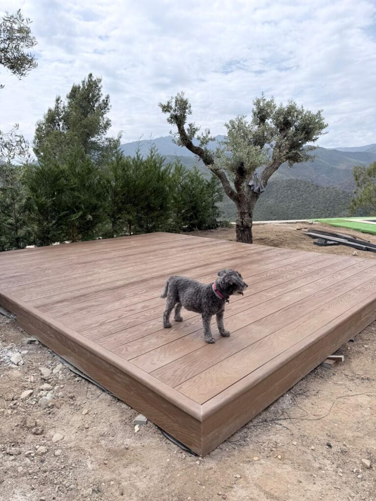 Millboard Coppered Oak garden terrace at a private property in Istán