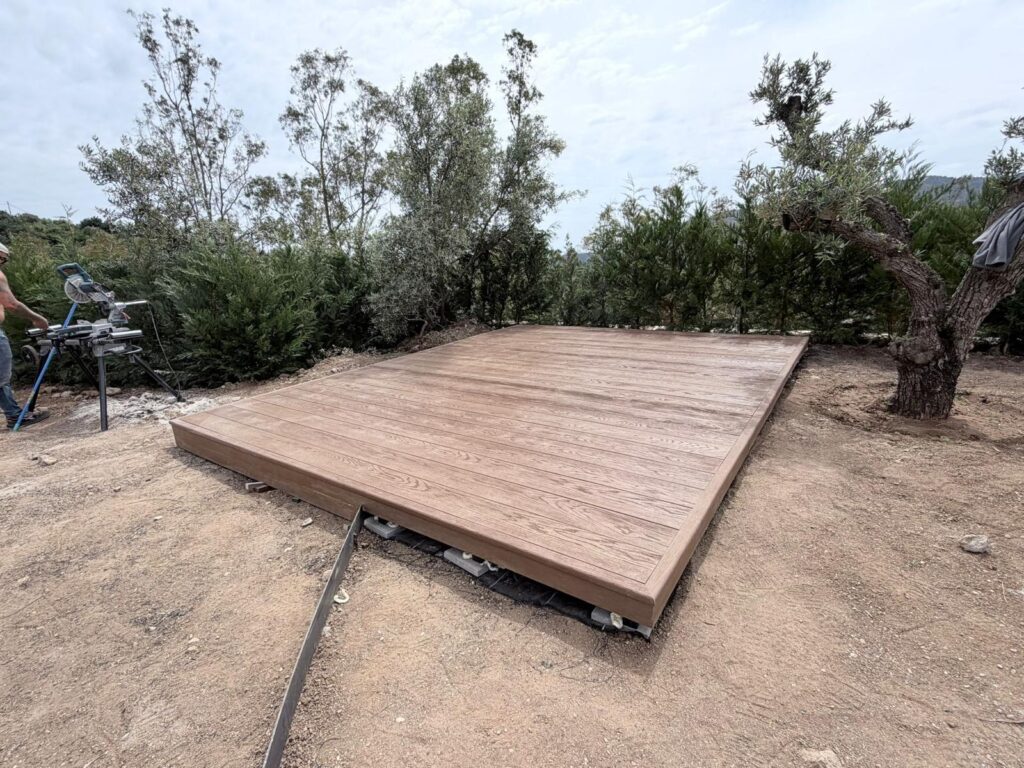 Completed Millboard terrace set within the Istán landscape